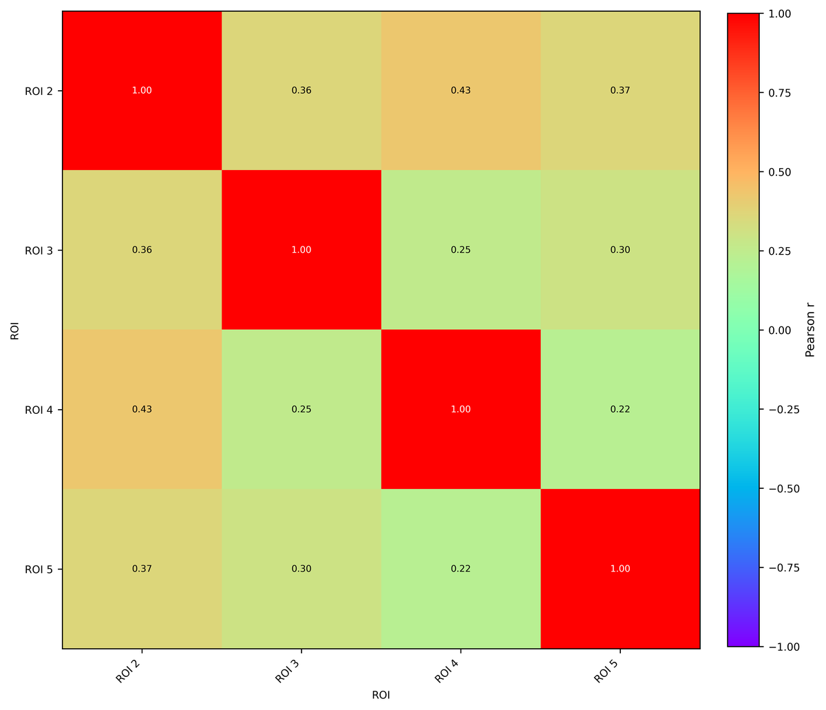 ROI similarity matrix example output